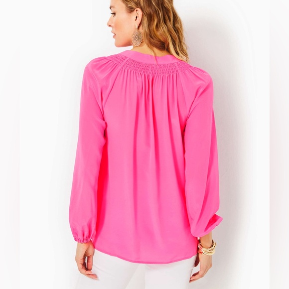 LILY PULLITZER Elsa Silk Top, Size Medium - Picture 3 of 11
